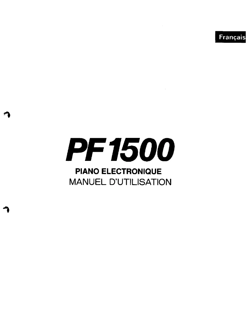 Page n°1 - Manuel utilisateur Yamaha PF1500