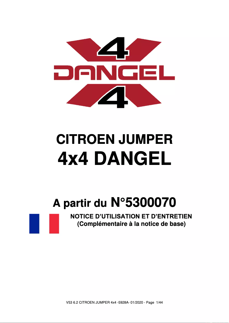 Image de la première page du manuel de l'appareil Campeo 4x4 (2023)