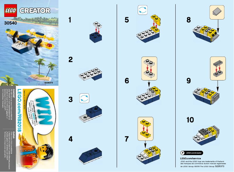Page n°1 - Manuel utilisateur Lego Creator 30540