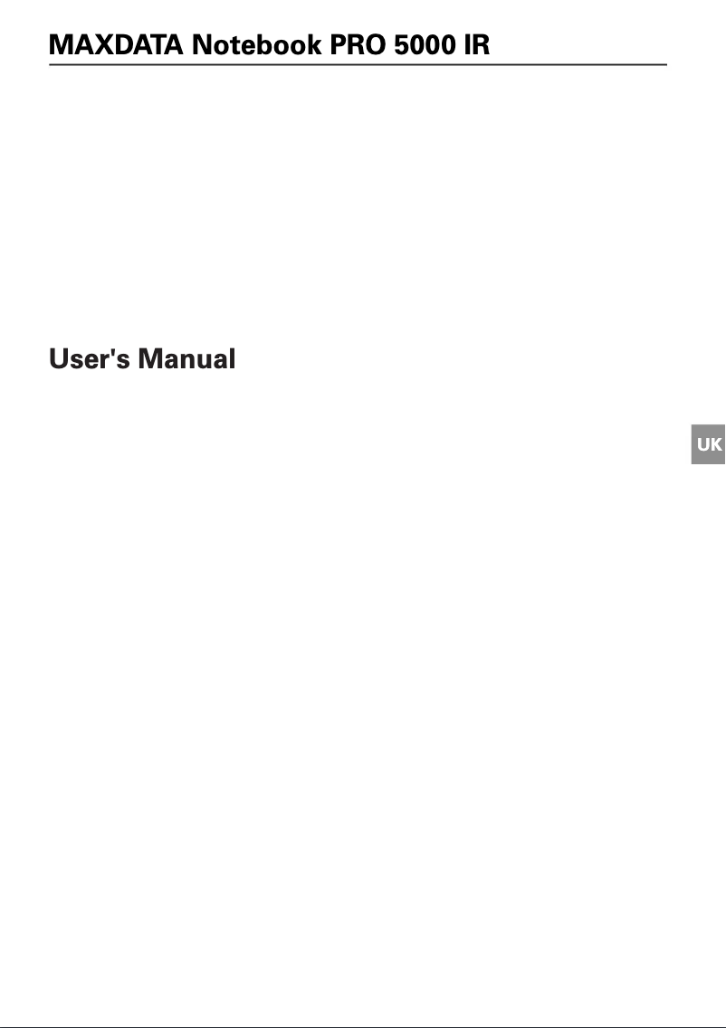 Page 1 de la notice Manuel utilisateur Maxdata Pro 5000 IR