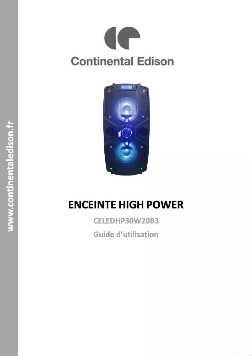 Image de la première page du manuel de l'appareil CELEDHP30W20B3