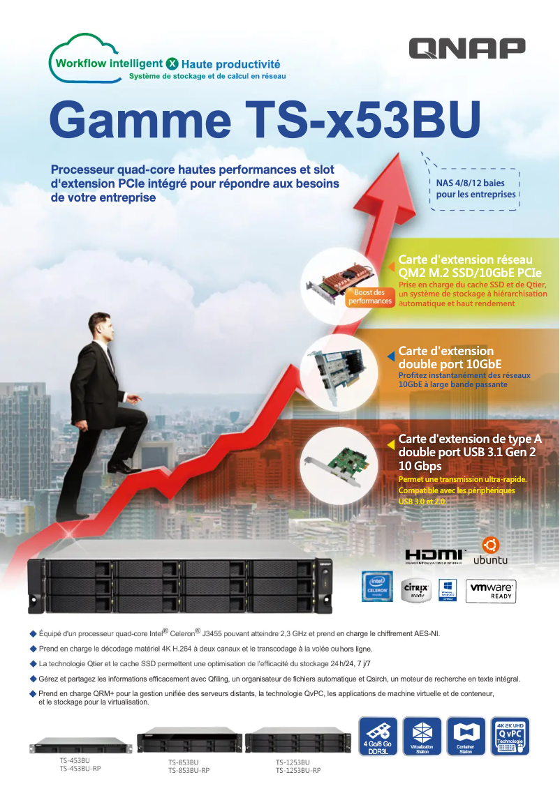 Page 1 de la notice Fiche technique QNAP TS-1253BU-RP