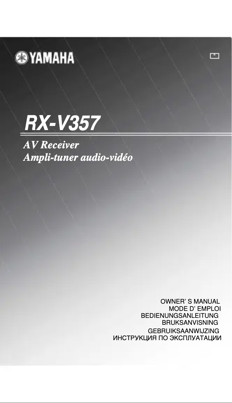 Page 1 of the manual User Manual Yamaha RX-V357