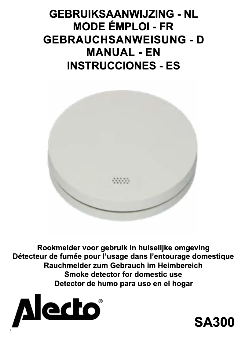 Imagen de la primera página del manual del dispositivo SA-300