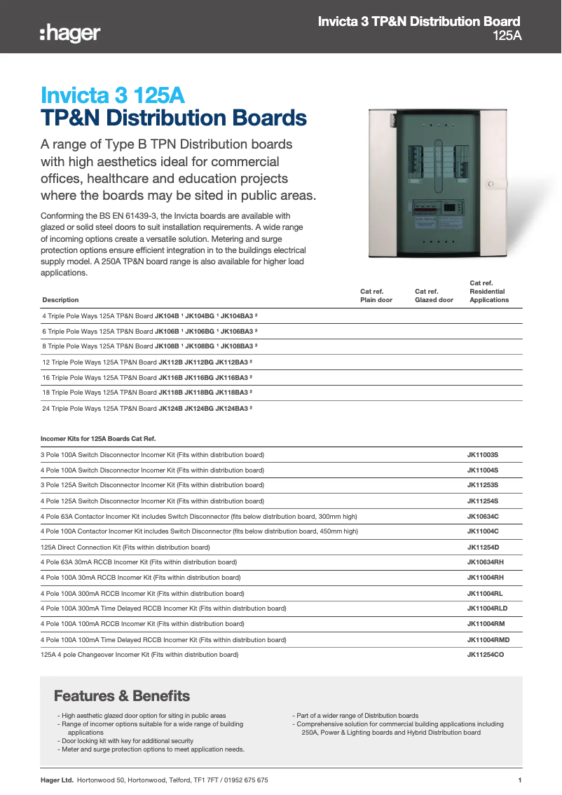 Page 1 de la notice Manuel utilisateur Hager JK118BA3
