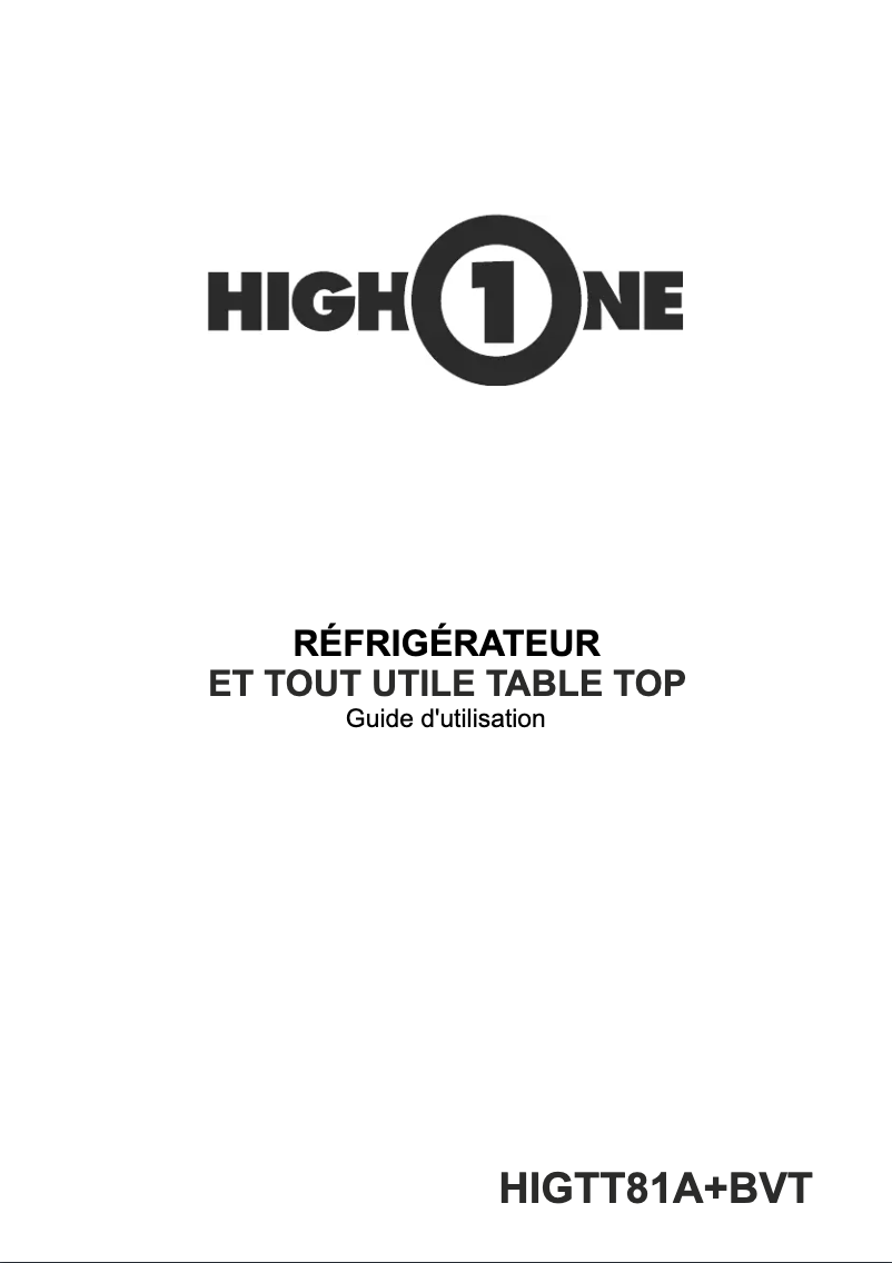 Image de la première page du manuel de l'appareil HIG TT81A+ BVT