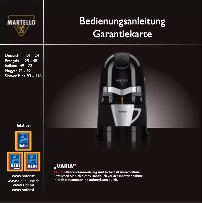 Image de la première page du manuel de l'appareil Varia 34566