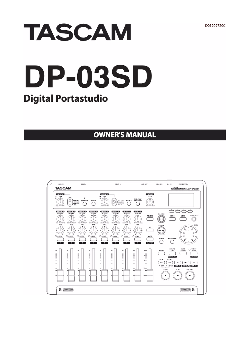 Page 1 de la notice Manuel utilisateur Tascam DP-03SD