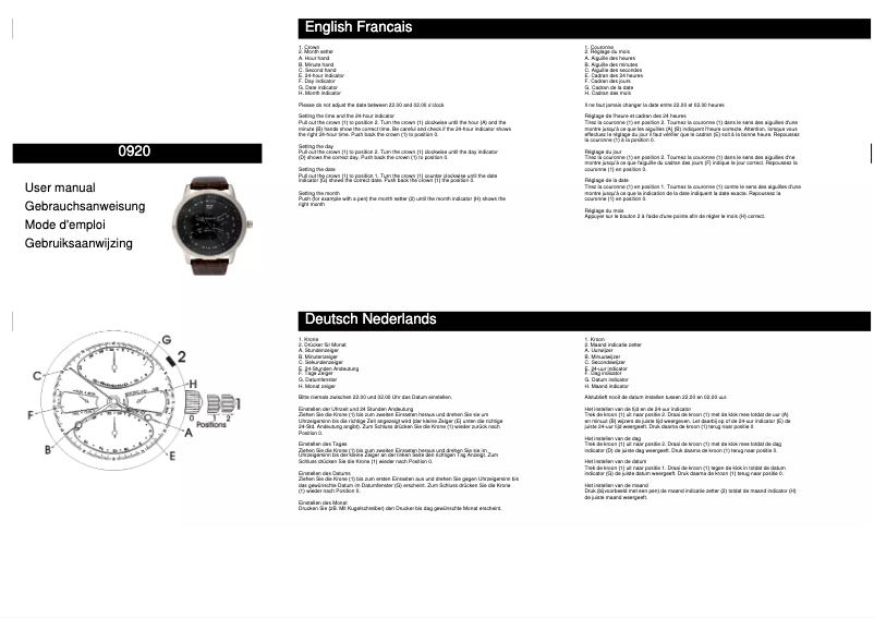 Image de la première page du manuel de l'appareil 0920