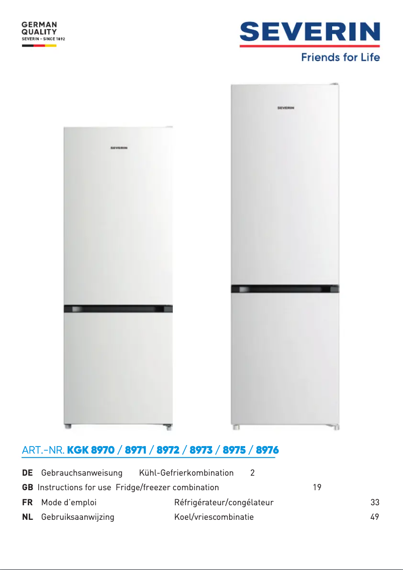 Página 1 del manual Manual de usuario Severin KGK 8971