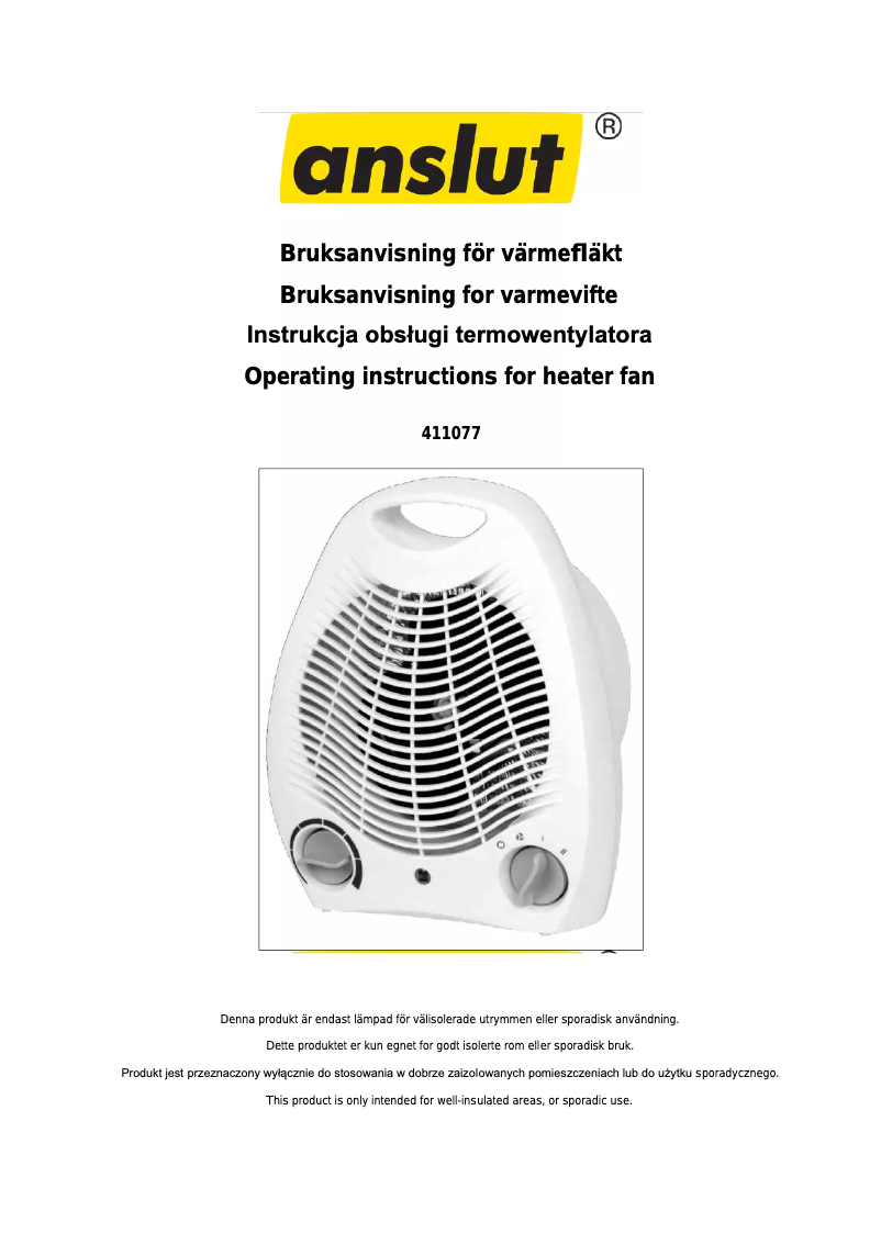 Page 1 de la notice Manuel utilisateur Anslut 411-077