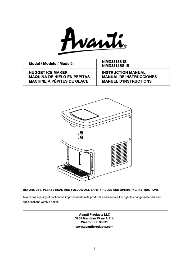Image de la première page du manuel de l'appareil NIMD3313S-IS