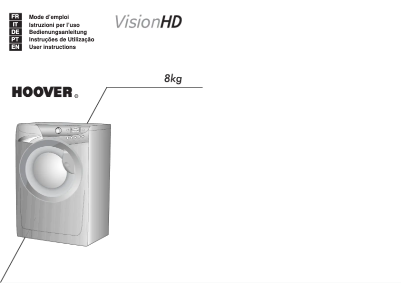 Page n°1 - Manuel utilisateur Hoover VHD 168-86S