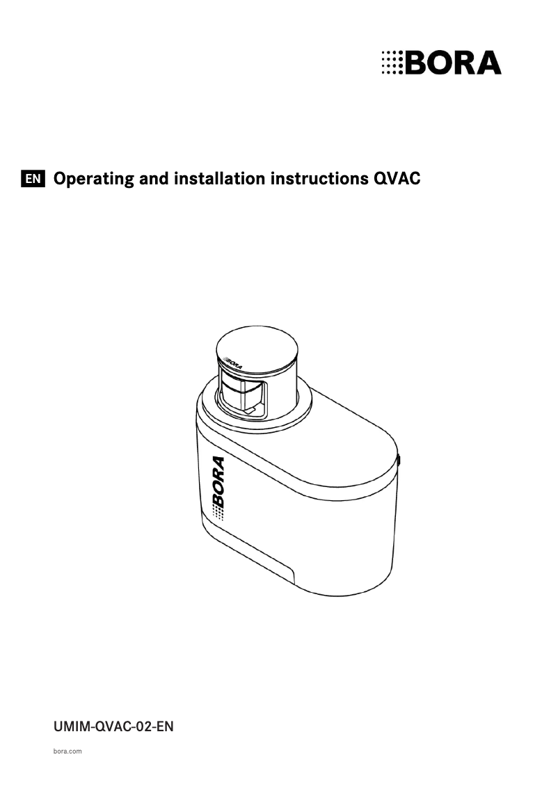 Page 1 de la notice Manuel utilisateur BORA Qvac