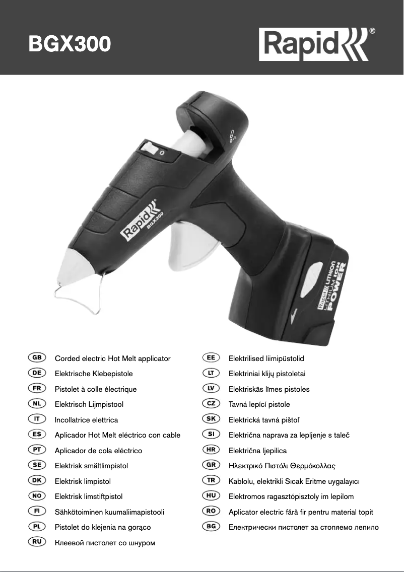 Page 1 de la notice Manuel utilisateur Rapid BGX300