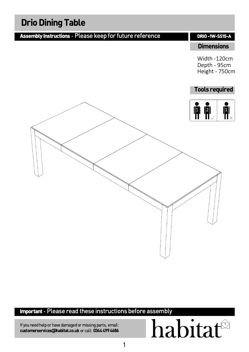 Page 1 de la notice Manuel utilisateur Habitat Drio