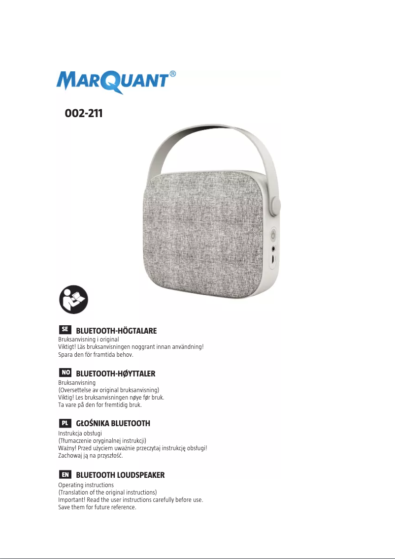 Page 1 de la notice Manuel utilisateur Marquant 002-211