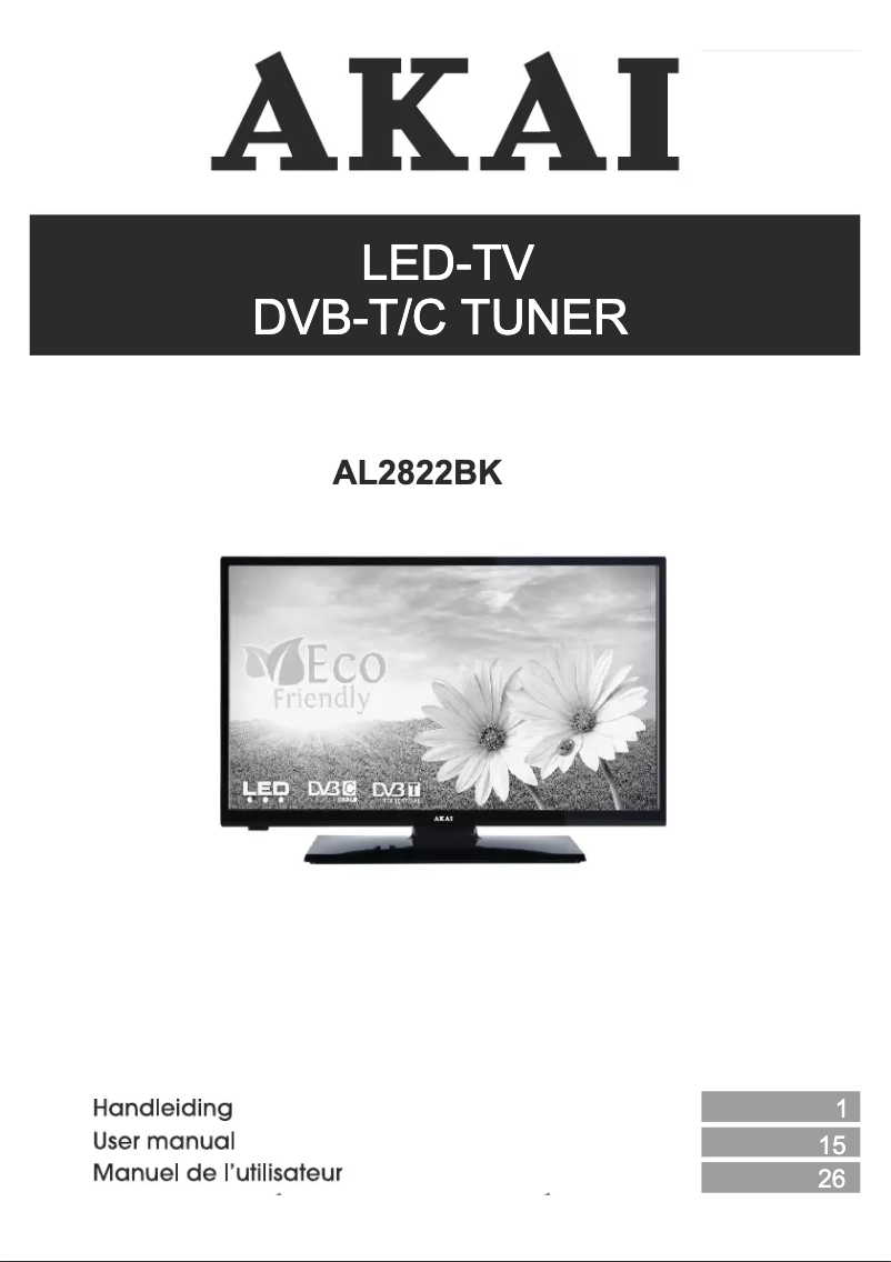 Page 1 de la notice Manuel utilisateur AKAI AL2822BK