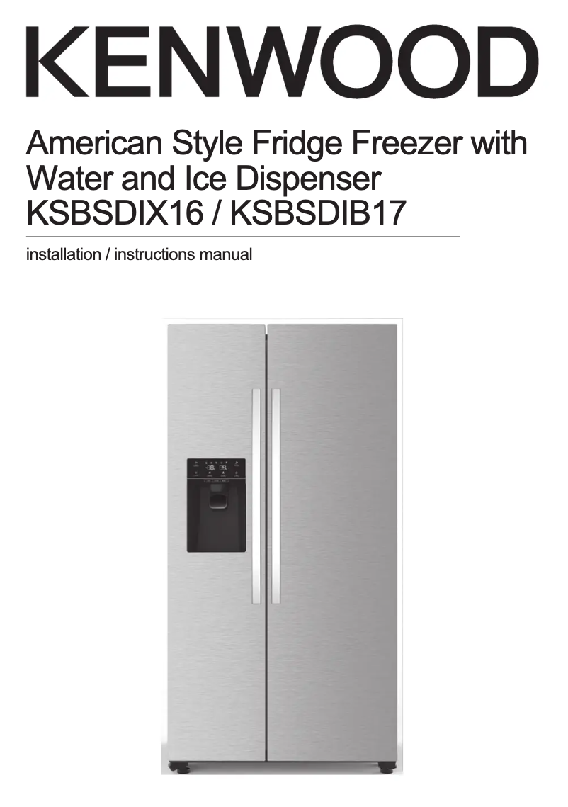 Page 1 de la notice Manuel utilisateur Kenwood KSBSDIB17