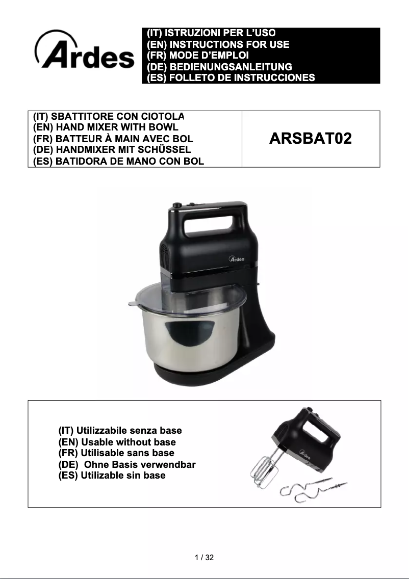 Página 1 del manual Manual de usuario Ardes Saturnium ARSBAT02