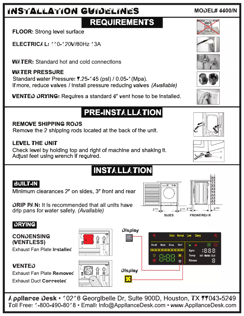 Página 1 del manual Ficha técnica Equator EZ4400N
