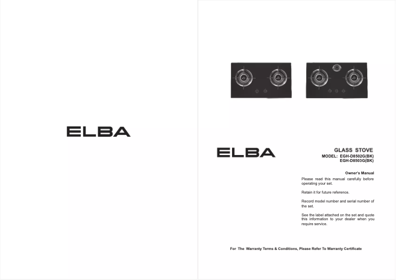 Image de la première page du manuel de l'appareil EGH-D8502G(BK)