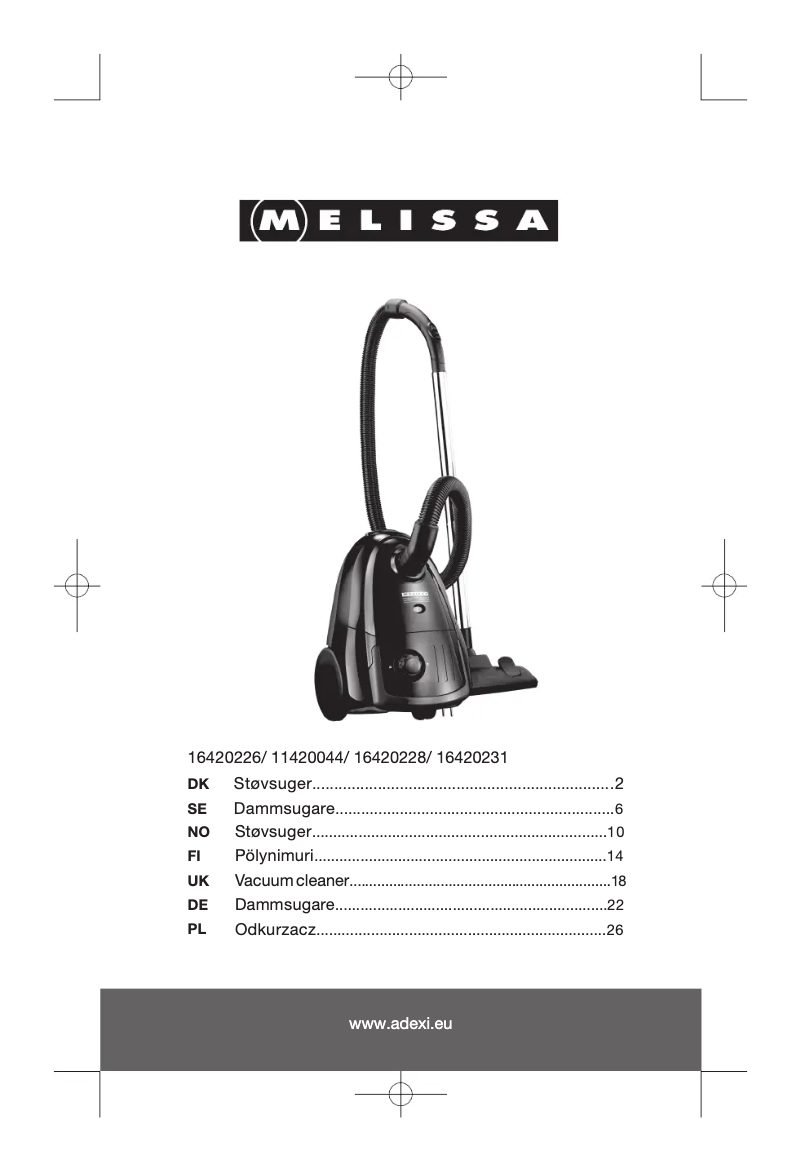 Page 1 de la notice Manuel utilisateur Melissa 16420228