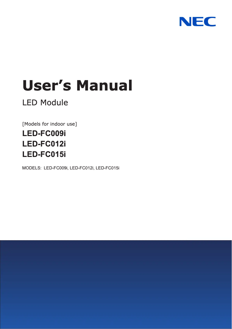 Image de la première page du manuel de l'appareil LED-FC015i
