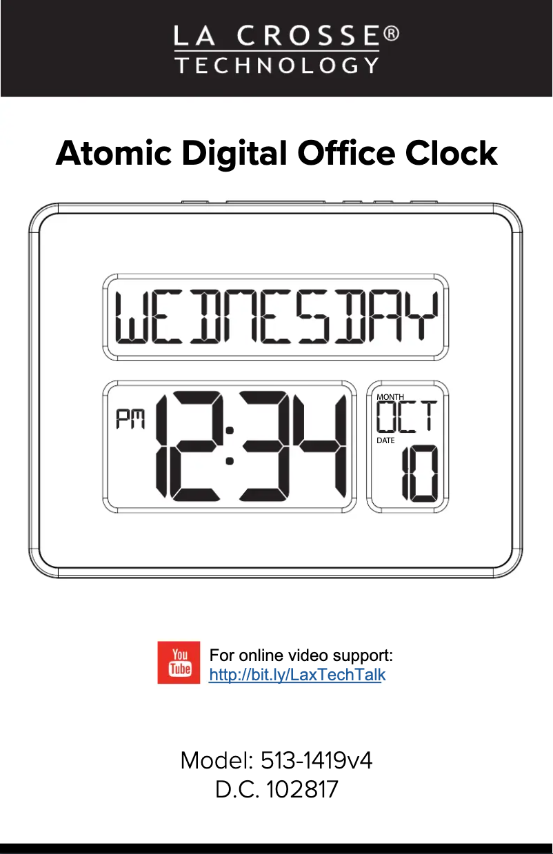 Page 1 de la notice Manuel utilisateur La Crosse Technology 513-1419V4