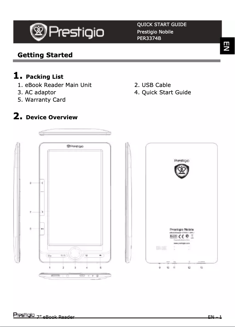 Image de la première page du manuel de l'appareil MultiReader 3374