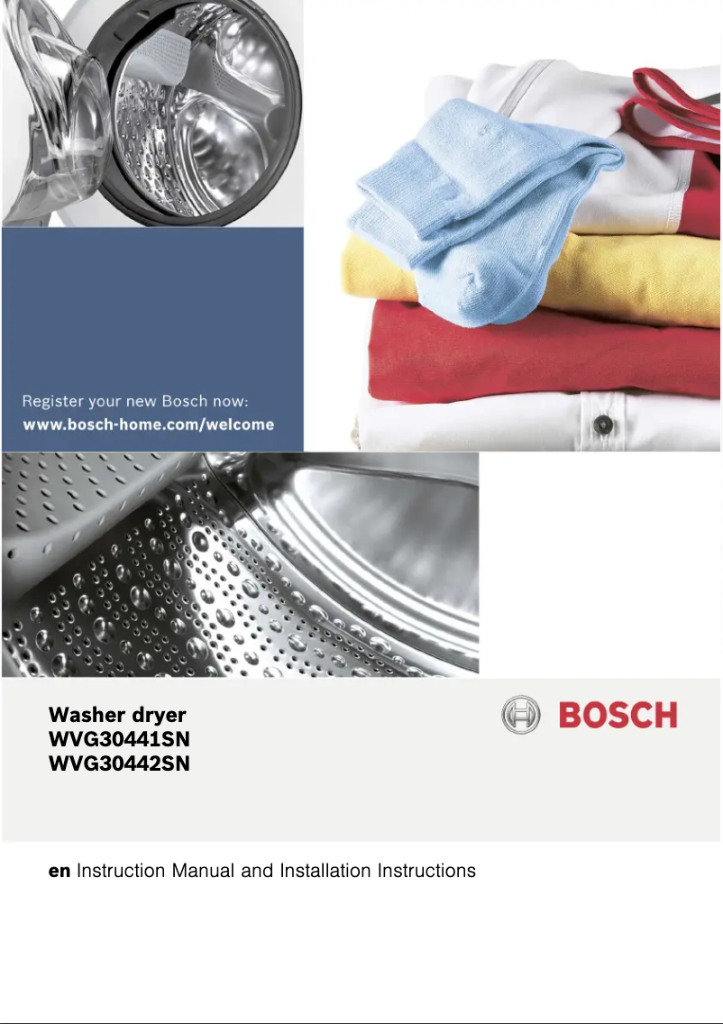 Page n°1 - Manuel utilisateur Bosch WVG30442
