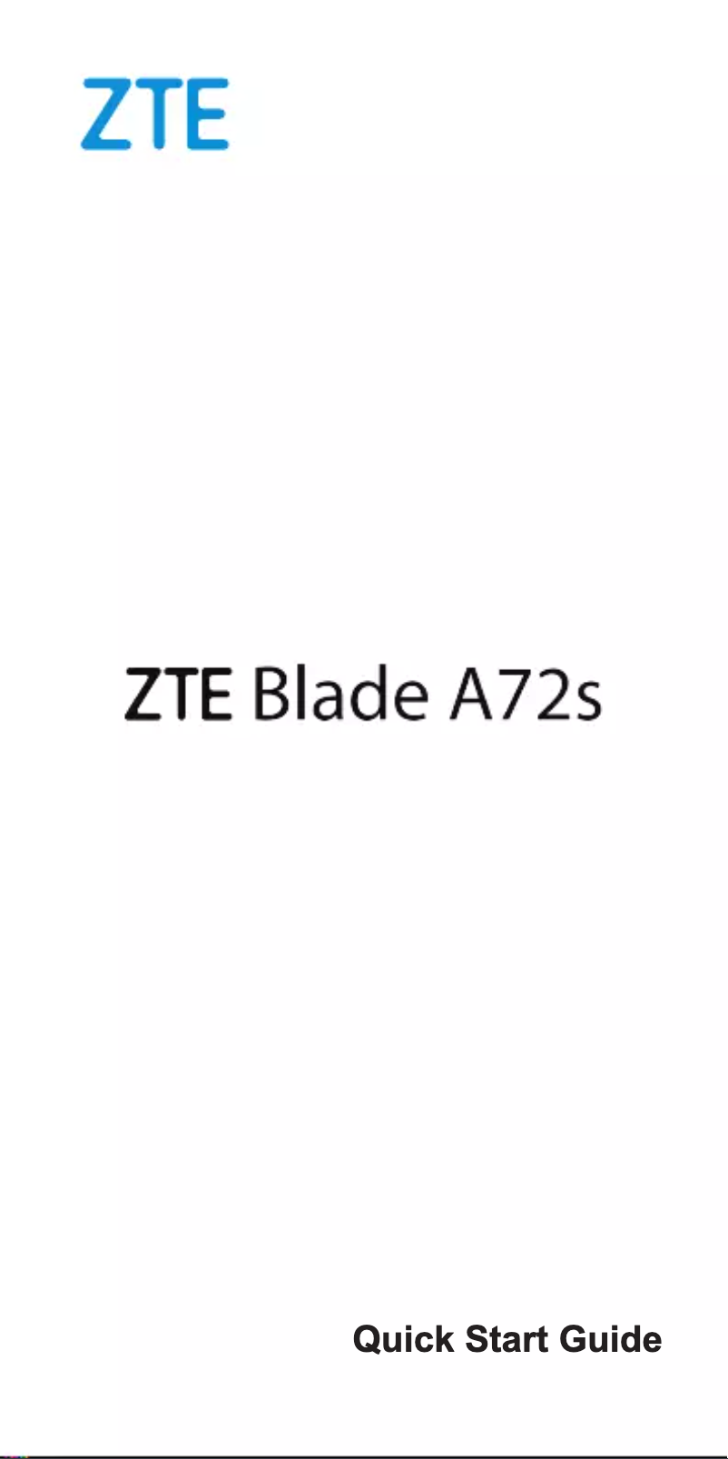 Page 1 de la notice Guide de démarrage rapide ZTE Blade A72s