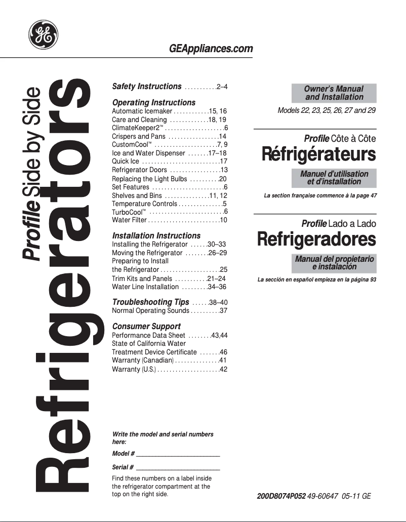 Image de la première page du manuel de l'appareil PSIC5RGXWV