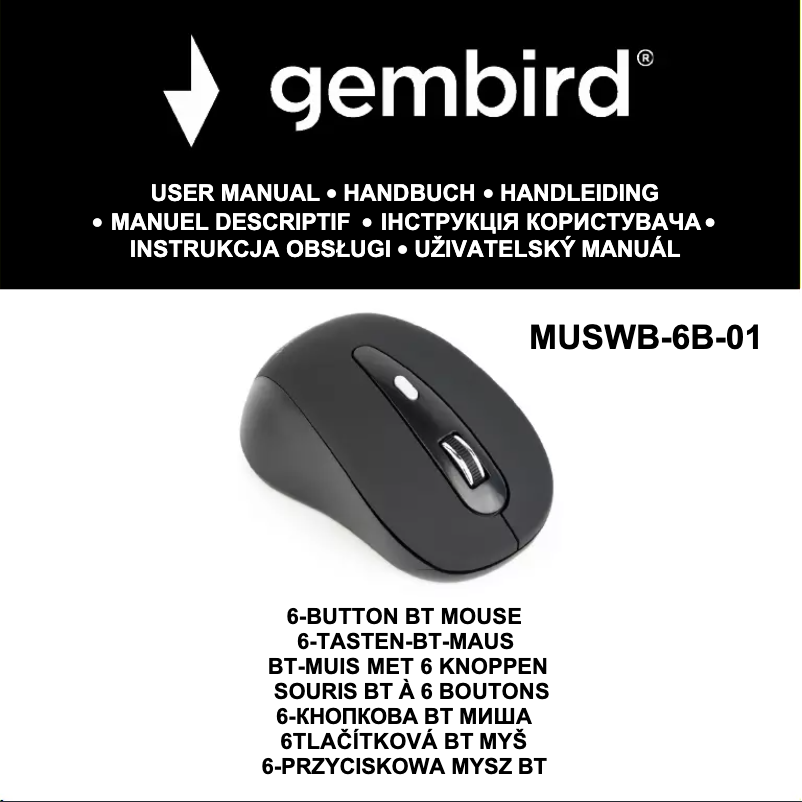 Page n°1 - Manuel utilisateur Gembird MUSWB-6B-01