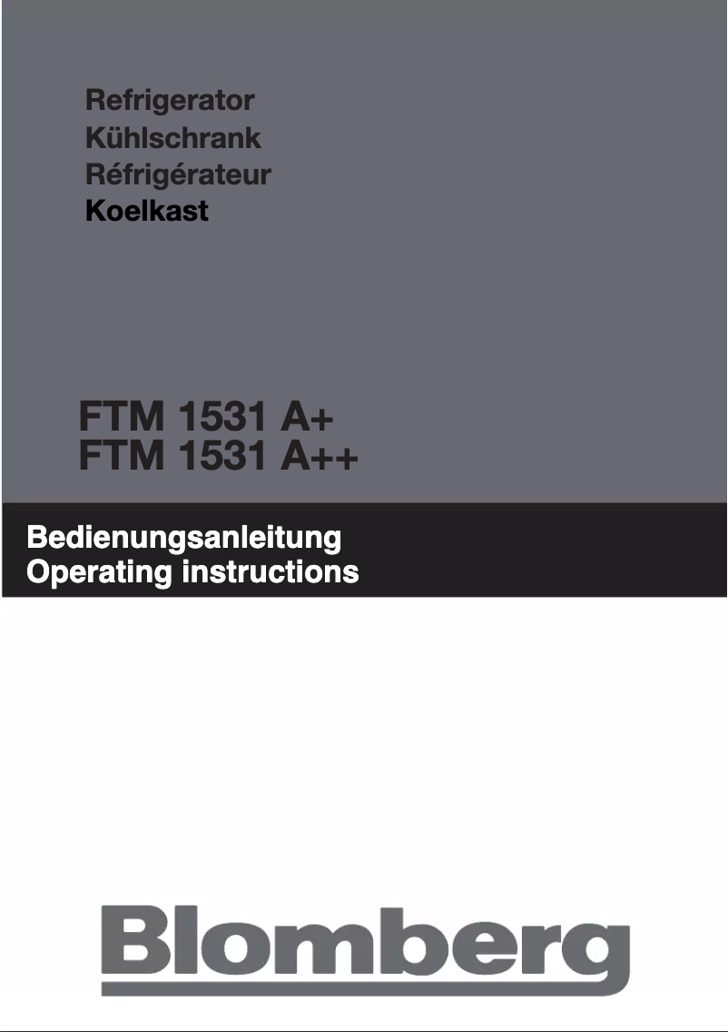 Page n°1 - Manuel utilisateur Blomberg FTM 1531 A