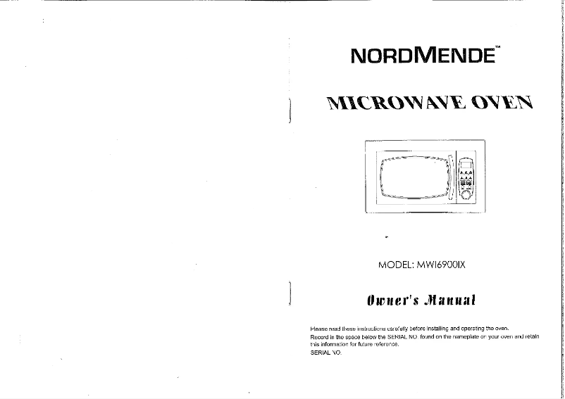 Page n°1 - Manuel utilisateur Nordmende MW16900