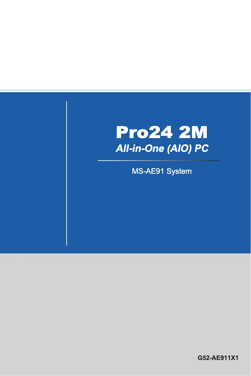 Page n°1 - Manuel utilisateur MSI PRO 24 2M-008XEU