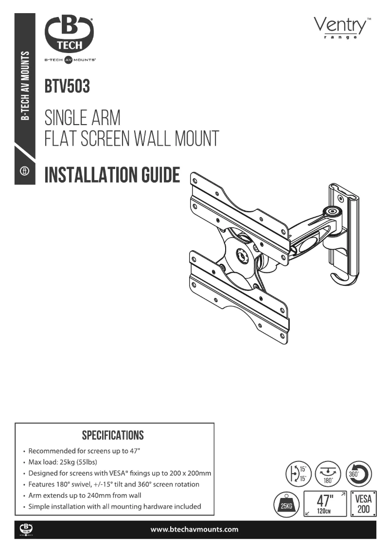 Page 1 of the manual Installation Guide B-Tech BTV503