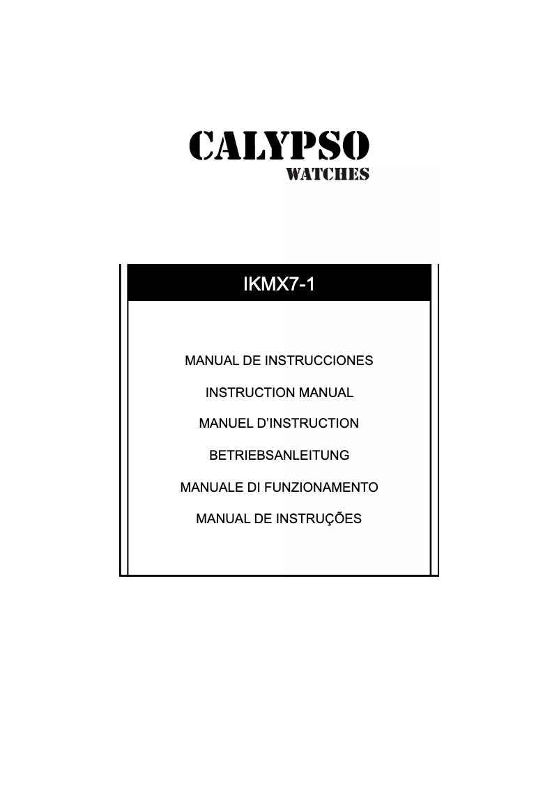 Page 1 de la notice Manuel utilisateur Calypso K5764