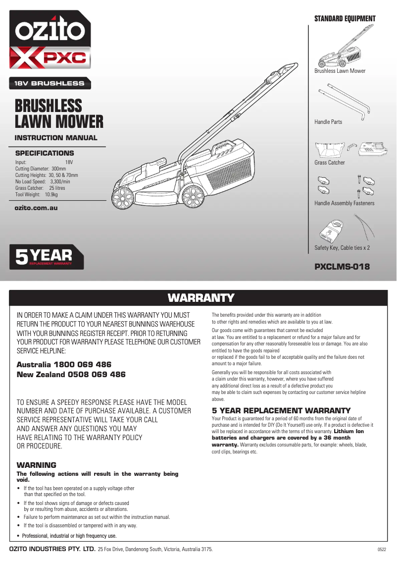 Página 1 del manual Manual de usuario Ozito PXLMLTK-418