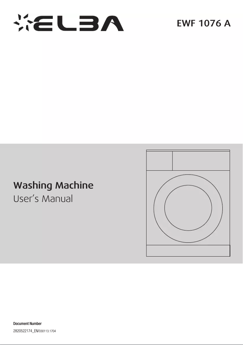 Page 1 de la notice Manuel utilisateur Elba EWF 1076 A