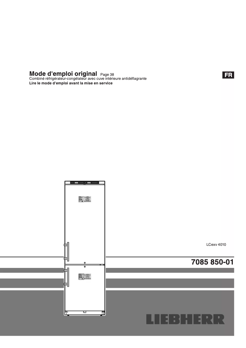 Page 1 de la notice Manuel utilisateur Liebherr LCexv 4010 MediLine