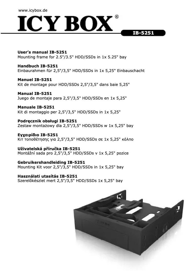 Page 1 de la notice Mode d'emploi Icy Box IB-5251