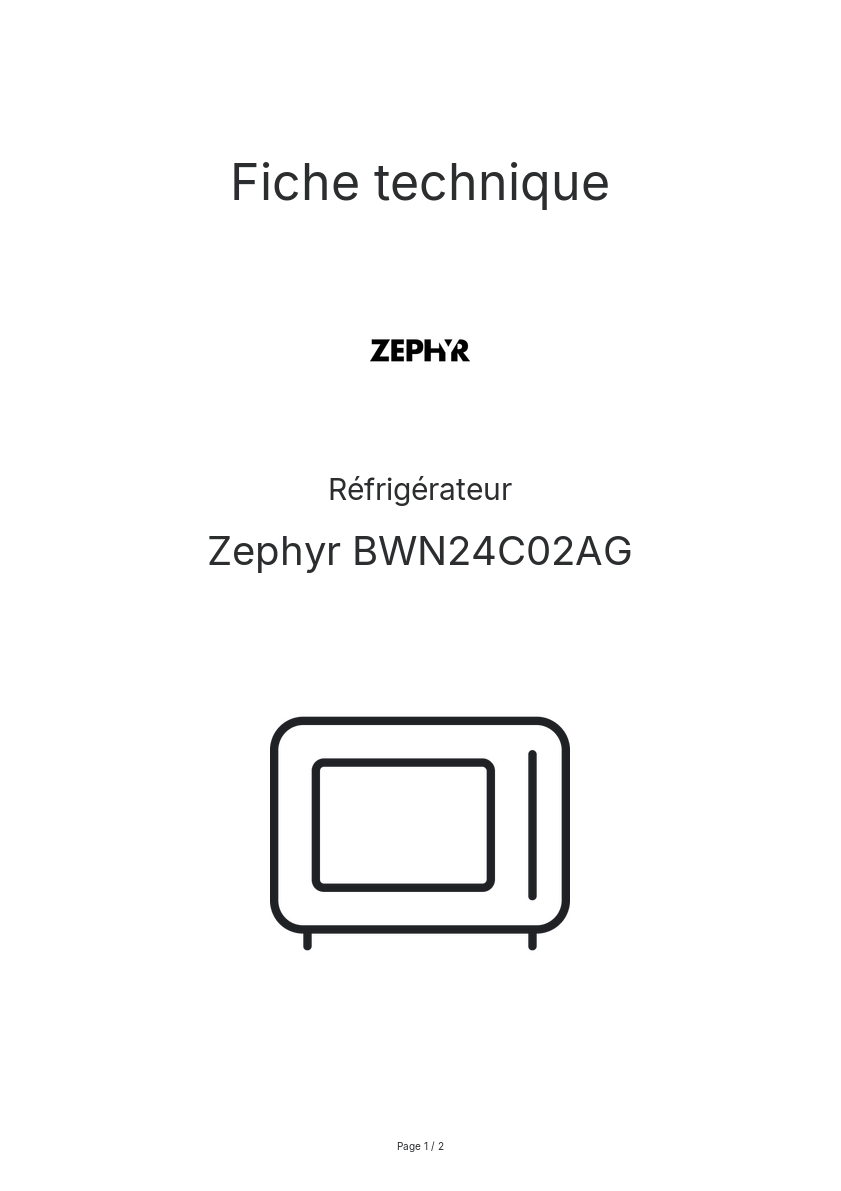 Image de la première page du manuel de l'appareil BWN24C02AG