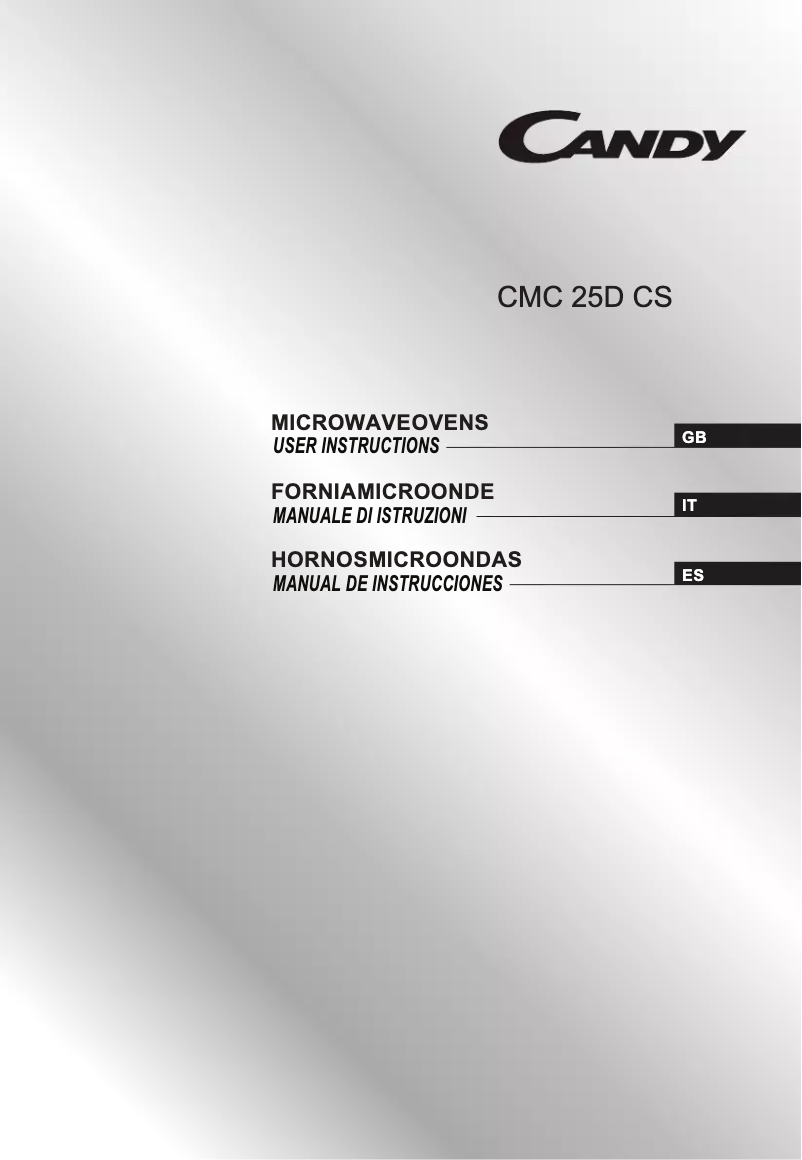 Page 1 de la notice Manuel utilisateur Candy CMC 25D CS