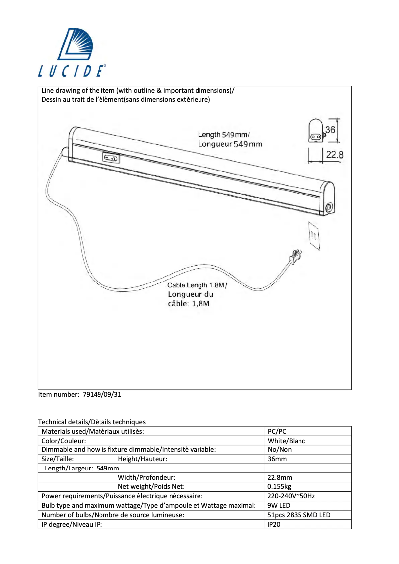 Image de la première page du manuel de l'appareil Kinny 79149/09/31