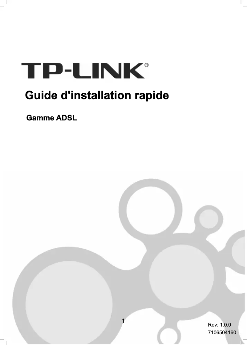 Page n°1 - Manuel utilisateur TP-Link TD-8616