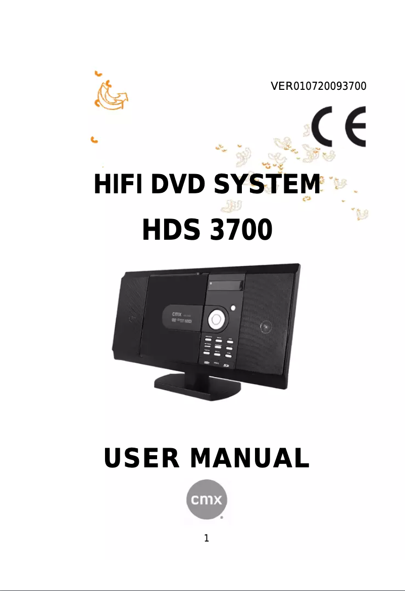 Page n°1 - Manuel utilisateur CMX HDS 3700
