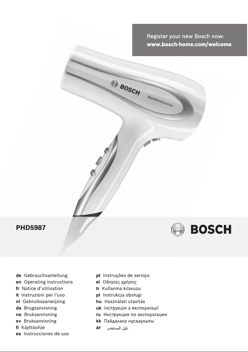 Página 1 del manual Manual de usuario Bosch PHD5987 KeratinAdvance