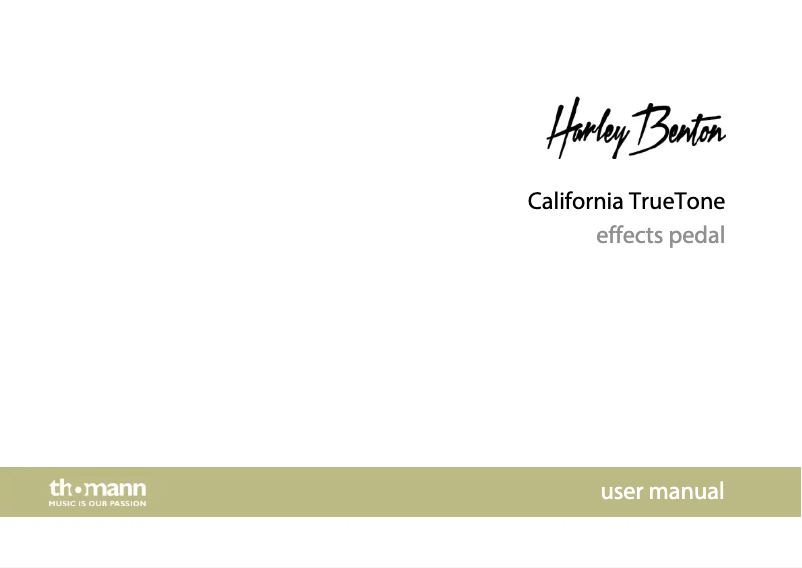 Page 1 de la notice Manuel utilisateur Harley Benton California TrueTone